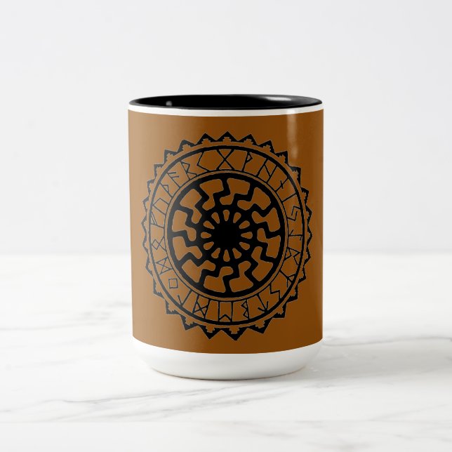 Viking Celtic Sol Rune Calendar Ceramic Mugg (Center)