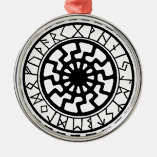 Viking Celtic Sol Rune Calendar Julgransprydnad Metall