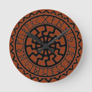 Viking Celtic Sol Rune Calendar Rund Klocka