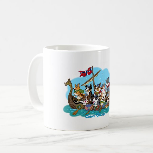 Viking Corgis Kaffemugg (Framsida vänster)