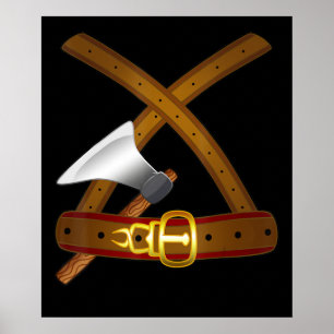 Viking Costume Halloween Bälte Ax Easy Cosplay ut Poster