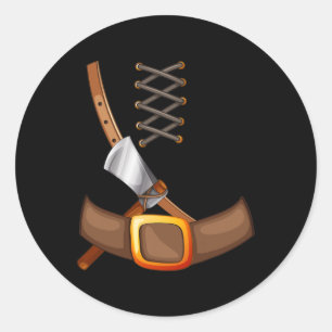 Viking Costume Halloween Trick eller behandling av Runt Klistermärke