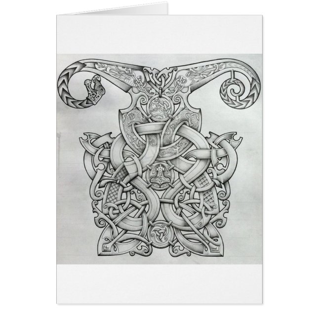 VIKING & DESIGN FÖR OSEBERG KNOTWORK HÄLSNINGSKORT (Framsidan)