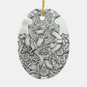 VIKING & DESIGN FÖR OSEBERG KNOTWORK JULGRANSPRYDNAD KERAMIK