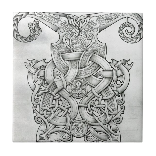 VIKING & DESIGN FÖR OSEBERG KNOTWORK KAKELPLATTA (Framsidan)