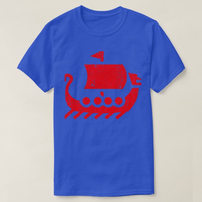 Viking Dragon Boat i nöd T Shirt (Design framsida)