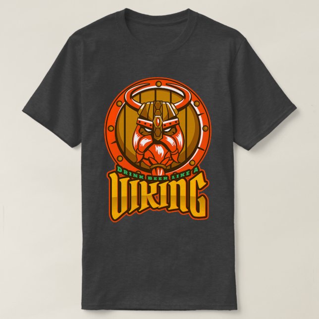 Viking- dricka öl som en viking t shirt (Design framsida)