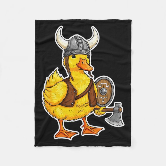 Viking Duck Funny Warrior Design  Fleecefilt (Framsidan)