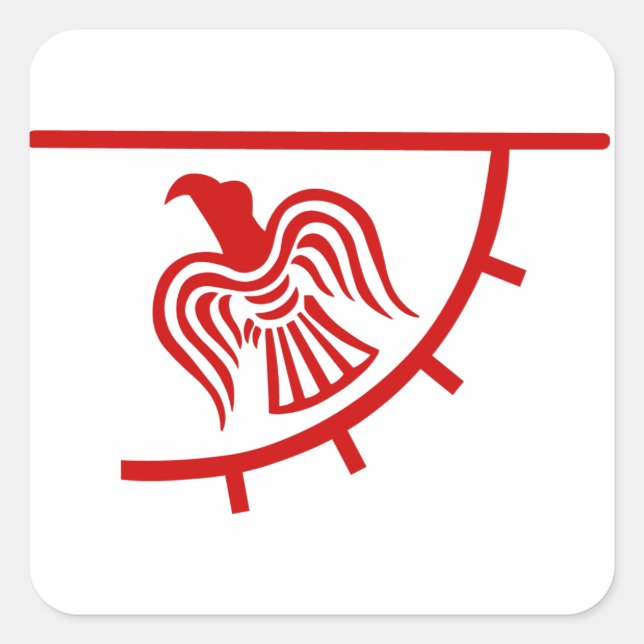 Viking Eagle Banner Fyrkantigt Klistermärke (Framsida)