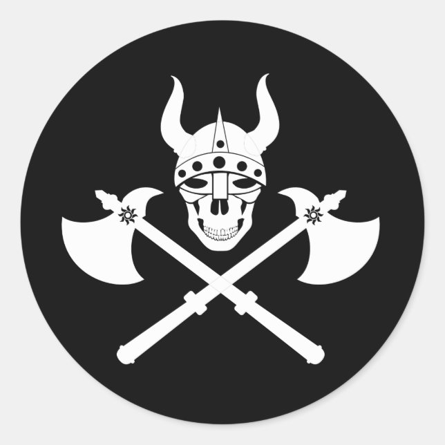 Viking emblem runt klistermärke (Framsida)