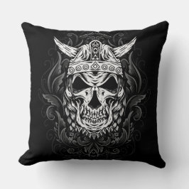 Viking Engraved Skull Art Kudde