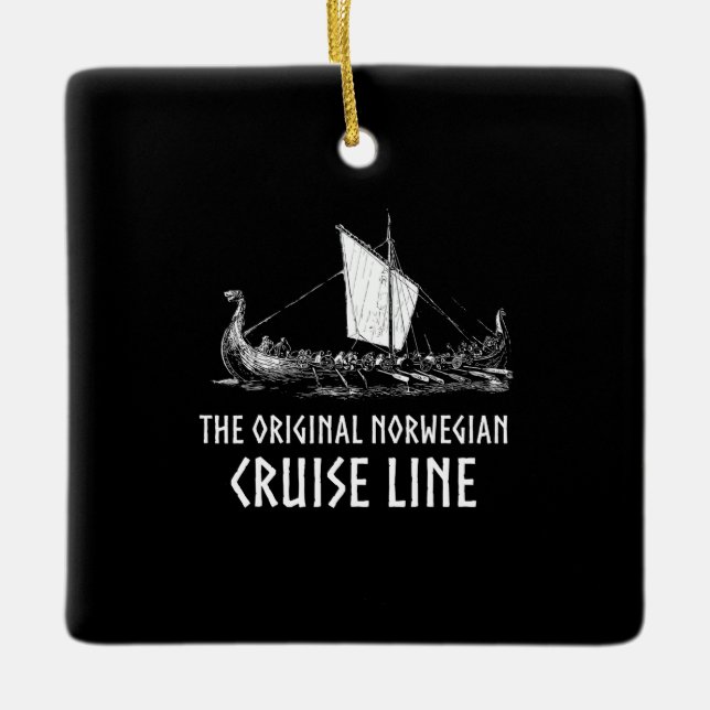 Viking Frakt Cruise Line Odin och Valhalla Julgransprydnad Keramik (Framsida)