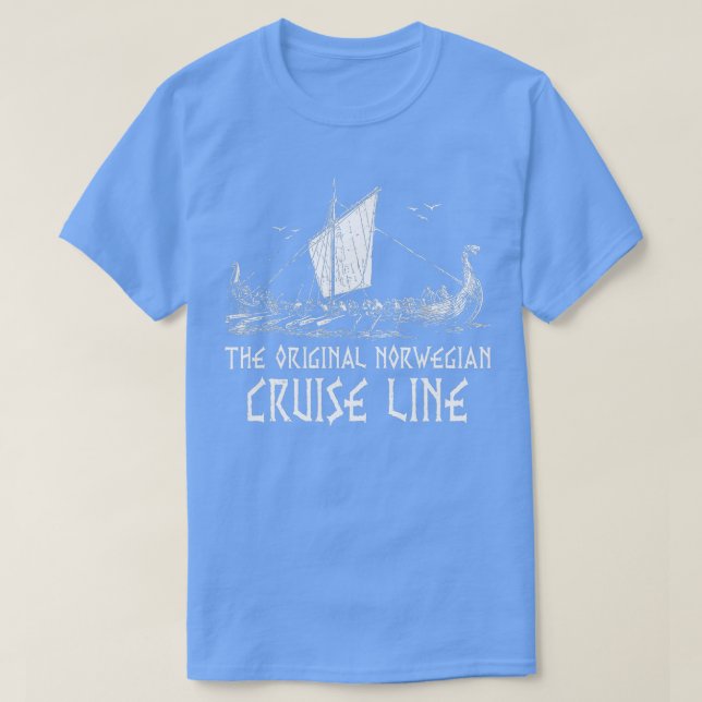Viking Frakt Cruise Line Odin och Valhalla Manar W T Shirt (Design framsida)