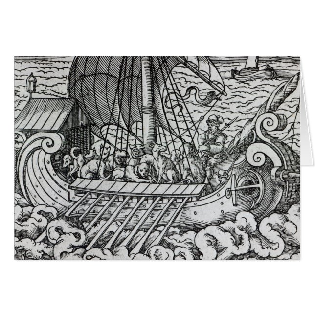 Viking frakt hälsningskort (Framsidan Horizontal)