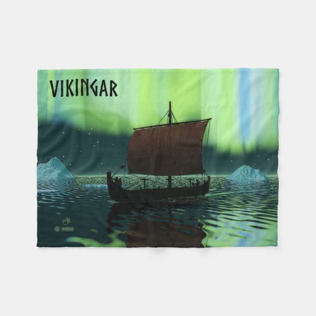 Viking Frakt och norra Ljus Fleecefilt (Framsidan (Horisontell))