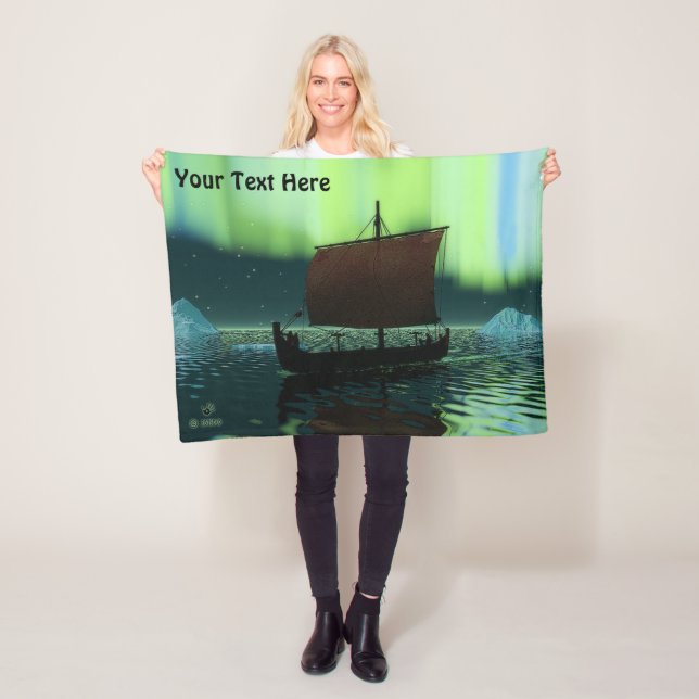 Viking Frakt och norra Ljus Fleecefilt (På plats)