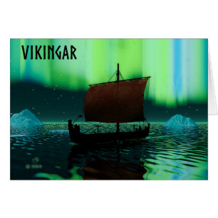 Viking Frakt och norra Ljus Hälsningskort