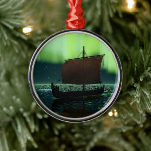 Viking Frakt och norra Ljus Julgransprydnad Metall