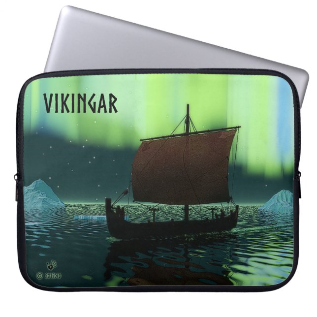 Viking Frakt och norra Ljus Laptop Fodral (Framsidan)