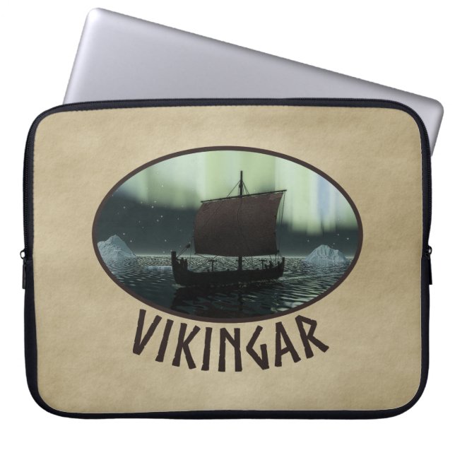 Viking Frakt och norra Ljus Laptop Fodral (Framsidan)