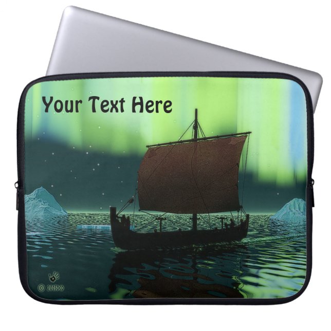 Viking Frakt och norra Ljus Laptop Sleeve (Framsidan)