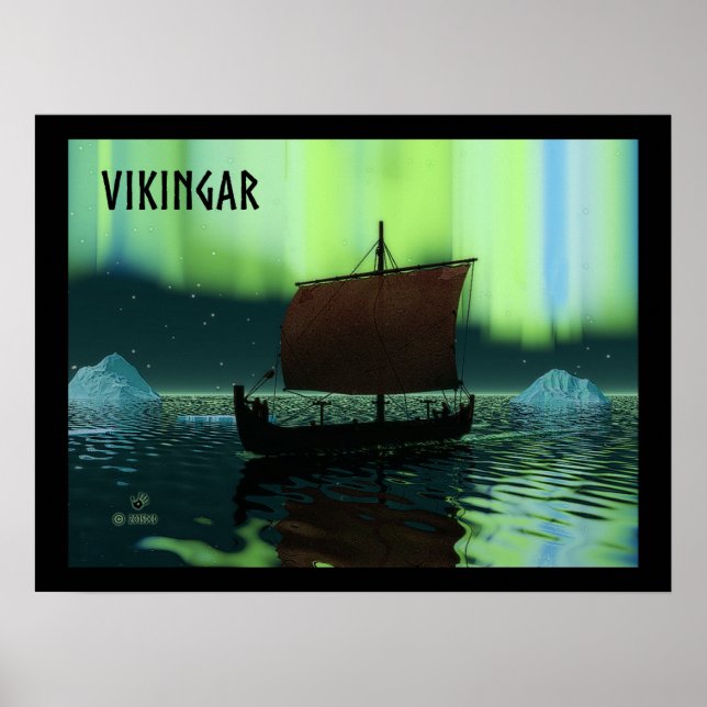 Viking Frakt och norra Ljus Poster (Framsidan)