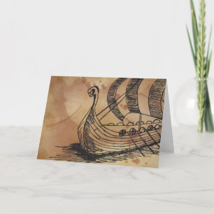 Viking Frakt Ormen Korte Greeting Card Kort