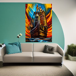 Viking frakt på havet | AI Art Poster