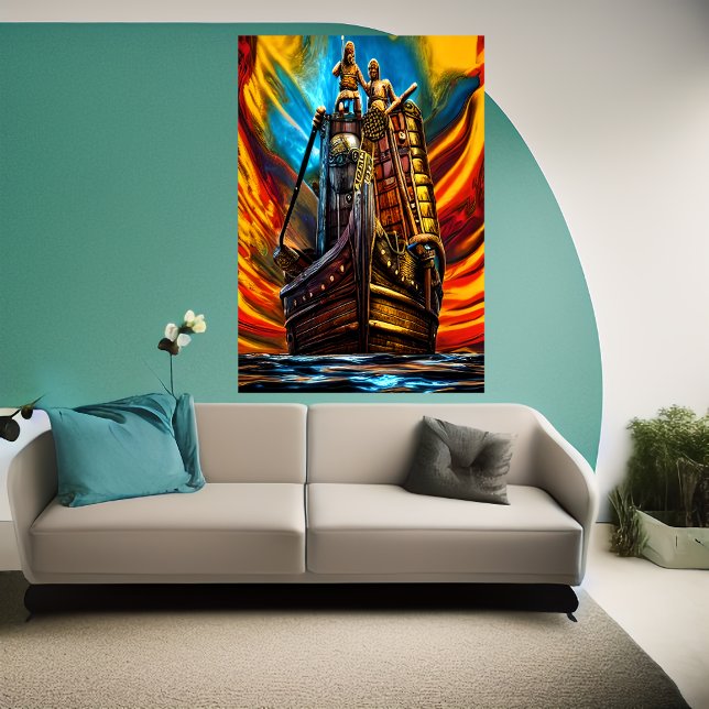 Viking frakt på havet | AI Art Poster (Skapare uppladdad)