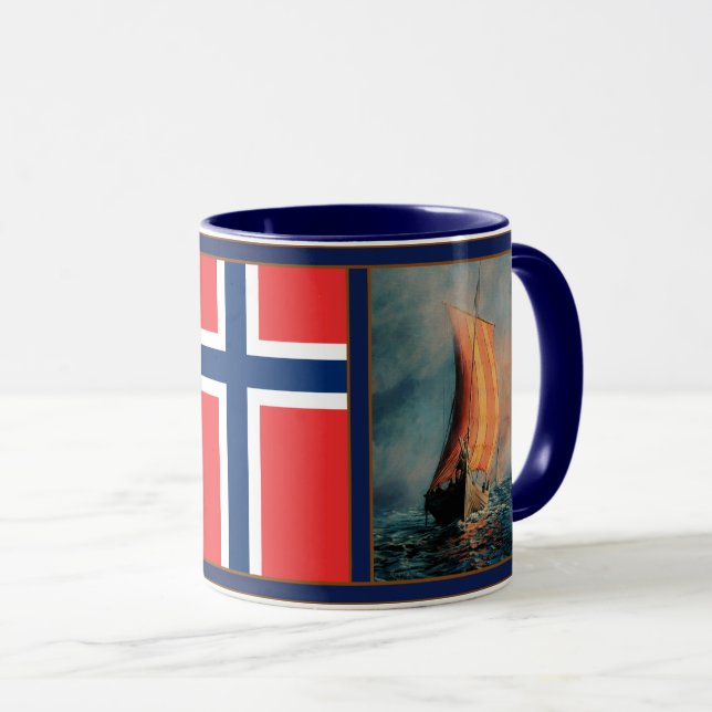 Viking frakt på havet/hav, flagga av mugg (Framsida höger)