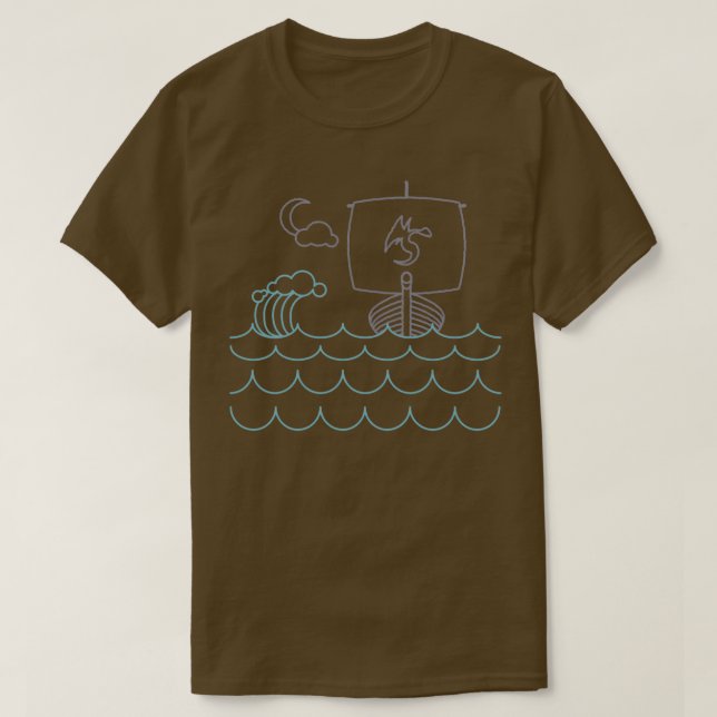 Viking Frakt Rough Sea T Shirt (Design framsida)