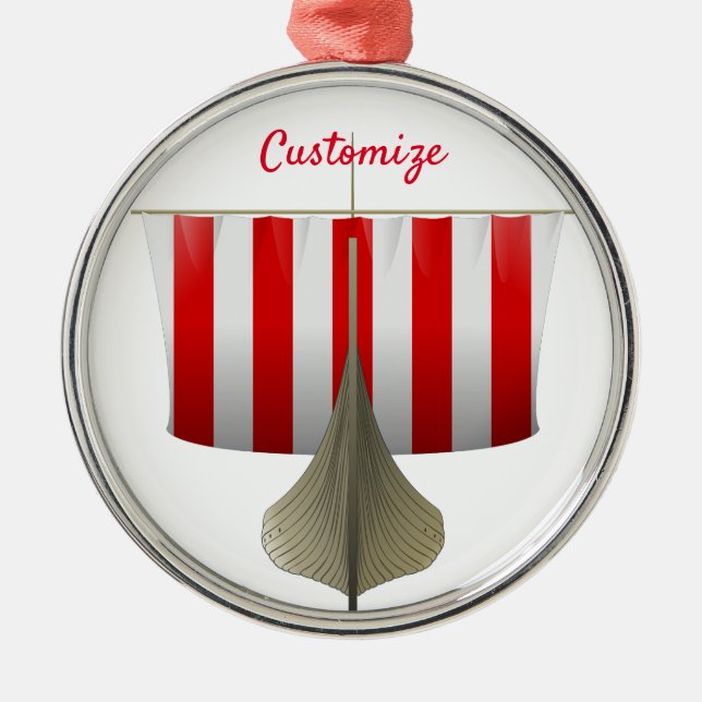 Viking Frakt Sailing Thunder_Cove Julgransprydnad Metall (Framsidan)