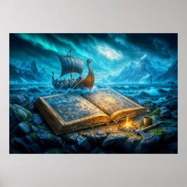 Viking frakt seglar från det gamla bok poster