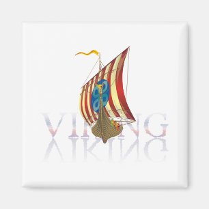 Viking frakt som reflekterar på mystiskt vatten magnet