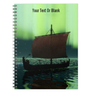 Viking frakt under nordligt ljus anteckningsbok