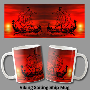 Viking Frakt vid Sunset on Red Sea Kaffemugg