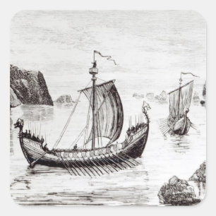 Viking frakter fyrkantigt klistermärke