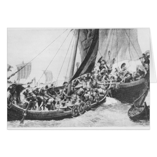 Viking frakter hälsningskort (Framsidan Horizontal)