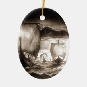 VIKING FRAKTER JULGRANSPRYDNAD KERAMIK