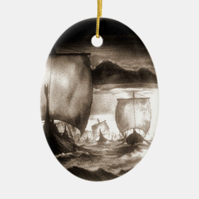 VIKING FRAKTER JULGRANSPRYDNAD KERAMIK (Framsidan)