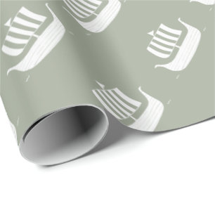 Viking frakter med beställnings- bakgrundsfärg presentpapper
