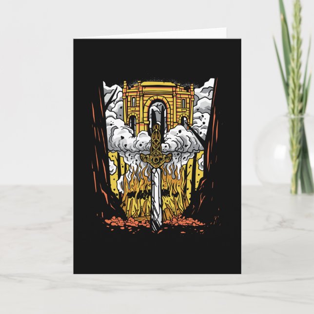 Viking Funeral Kort (Framsida)