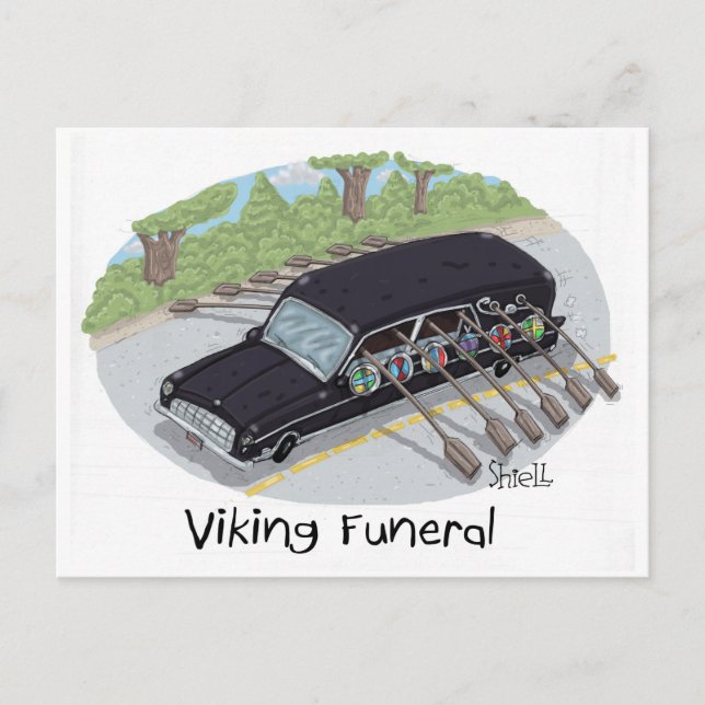 Viking Funeral. Vykort (Framsida)
