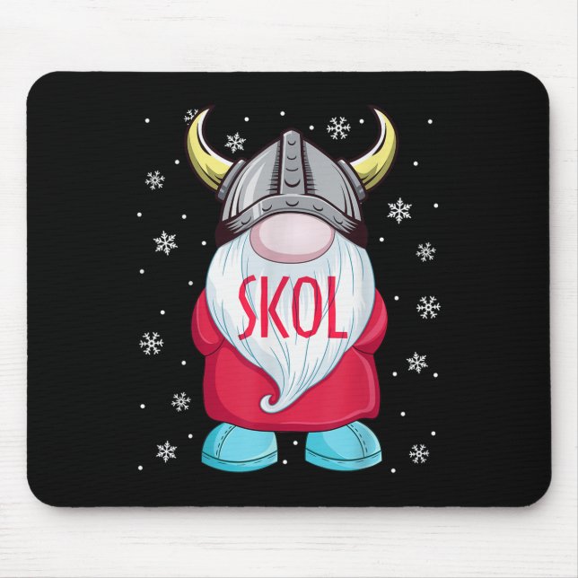 Viking Gnome Skol jul Norse Pajama Viking Me Musmatta (Framsidan)