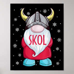 Viking Gnome Skol jul Norse Pajama Viking Me Poster