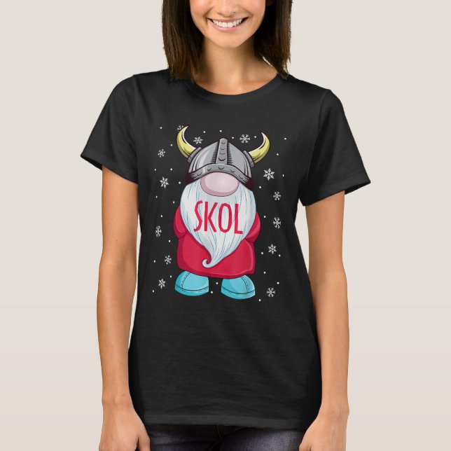 Viking Gnome Skol jul Norse Pajama Viking Me T Shirt (Framsida)