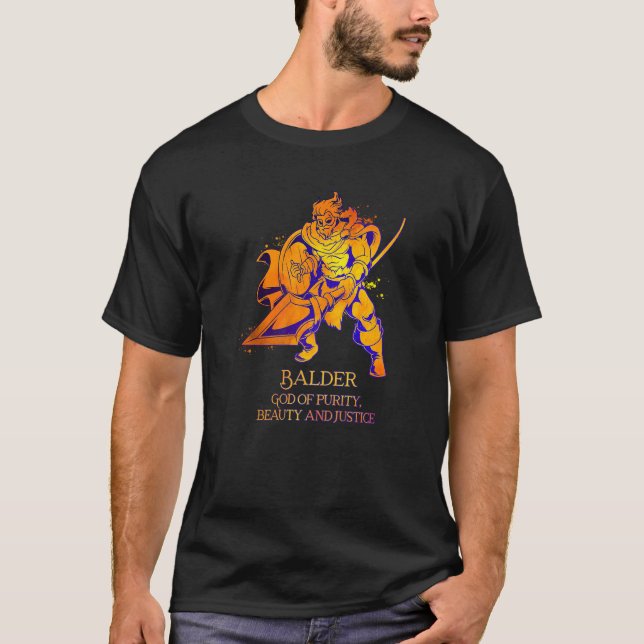 Viking Gud Balder T Shirt (Framsida)