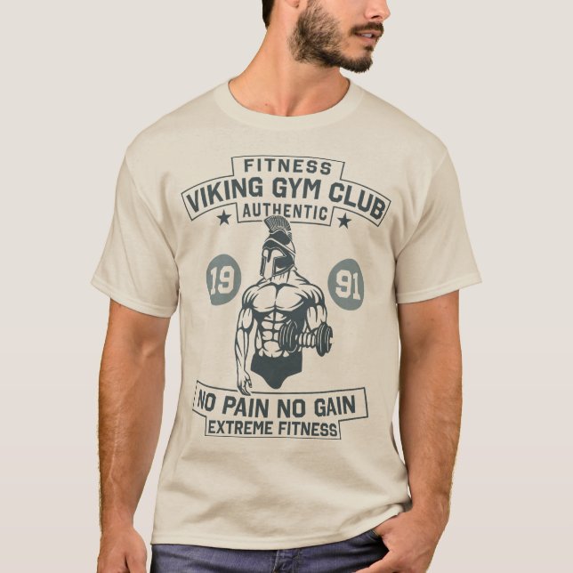 Viking Gym, ingen smärta, ingen vinst T Shirt (Framsida)