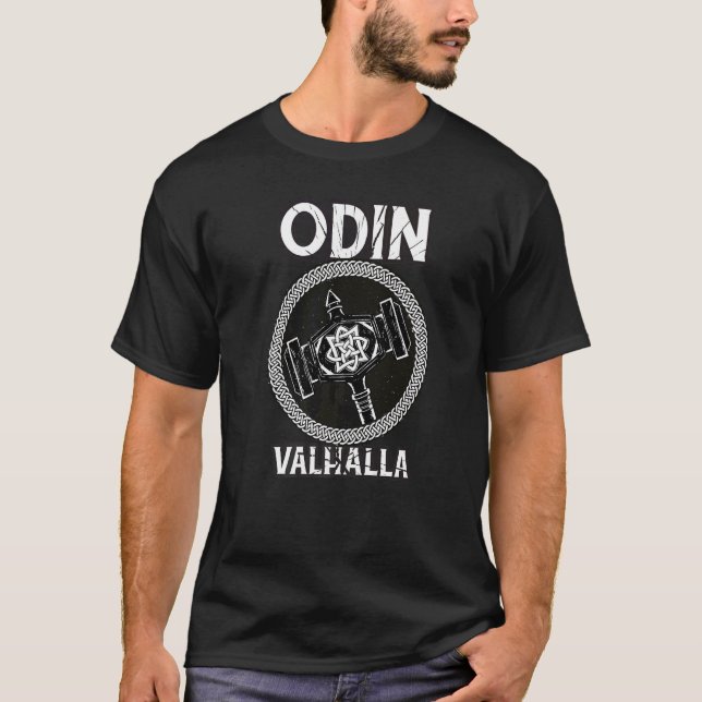 Viking Hammer Odin Valhalla Viking Warrior Norsem T Shirt (Framsida)