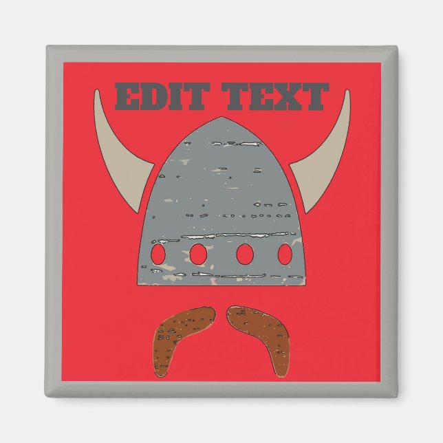 Viking Head, lägg till text. Magnet (Framsidan)